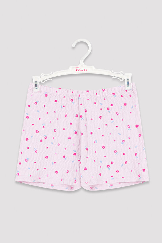 Açık Lila Kız Çocuk Flower 2li Pijama Takımı - 8