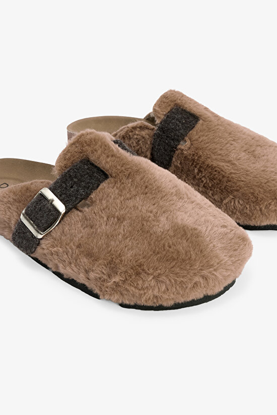 Bej Kemer Detaylı Ev Terliği - 3