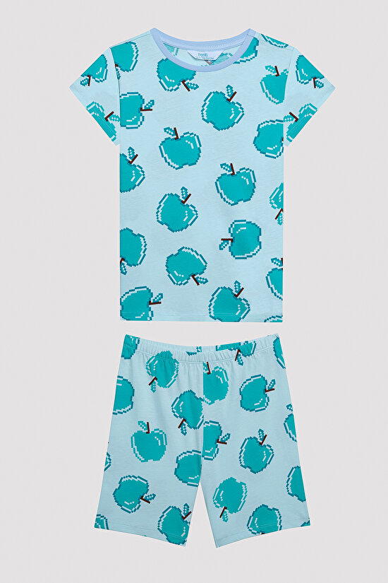 Erkek Çocuk Green Apple Çok Renkli Pamuklu 2li Pijama Takımı - 5