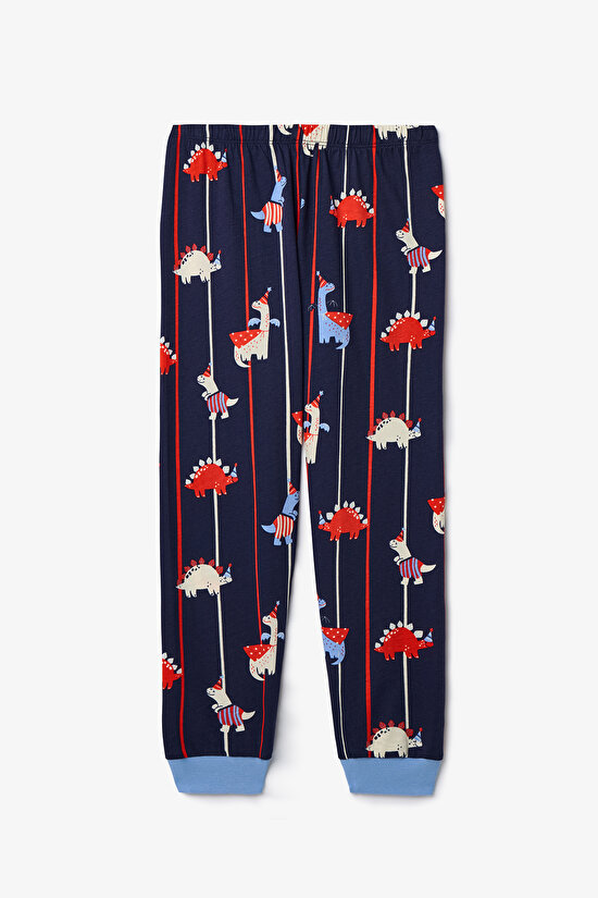 Erkek Çocuk Atlıkarınca Desenli Dino Carnaval Pamuklu 2'li Pijama Takımı - 8