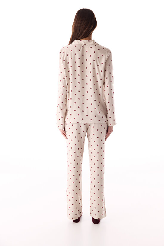 Çok Renkli Freya Printed Gömlek Pantolon Pijama Takımı - 4