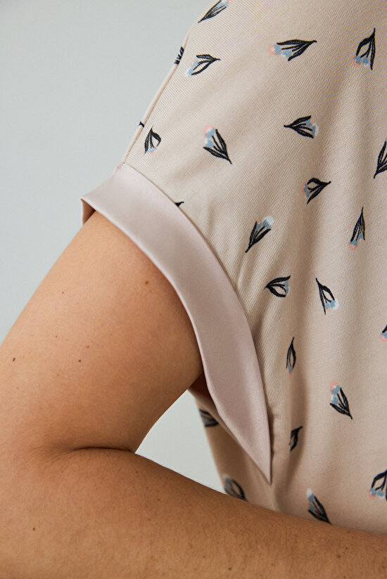 Penti Aging Collagen Floral Light Beige Nightdress - 3