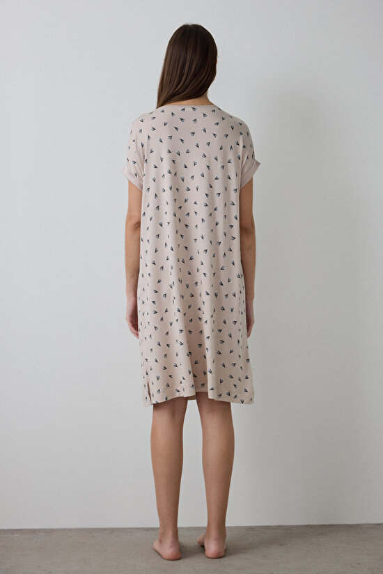 Penti Aging Collagen Floral Light Beige Nightdress - 5