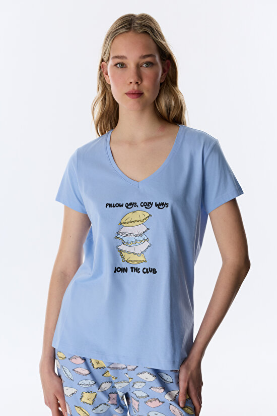 Blue Pillow Days Pants Pajama Set - 2