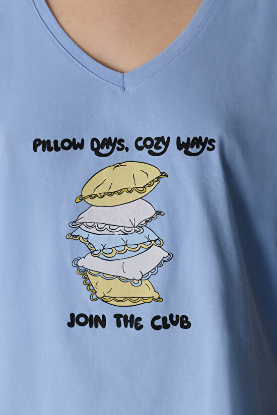 Blue Pillow Days Pants Pajama Set - 3