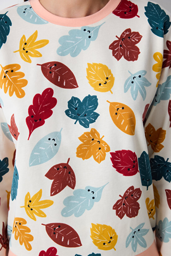 Leaf White Pant PJ Set - 3