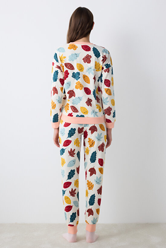 Leaf White Pant PJ Set - 4