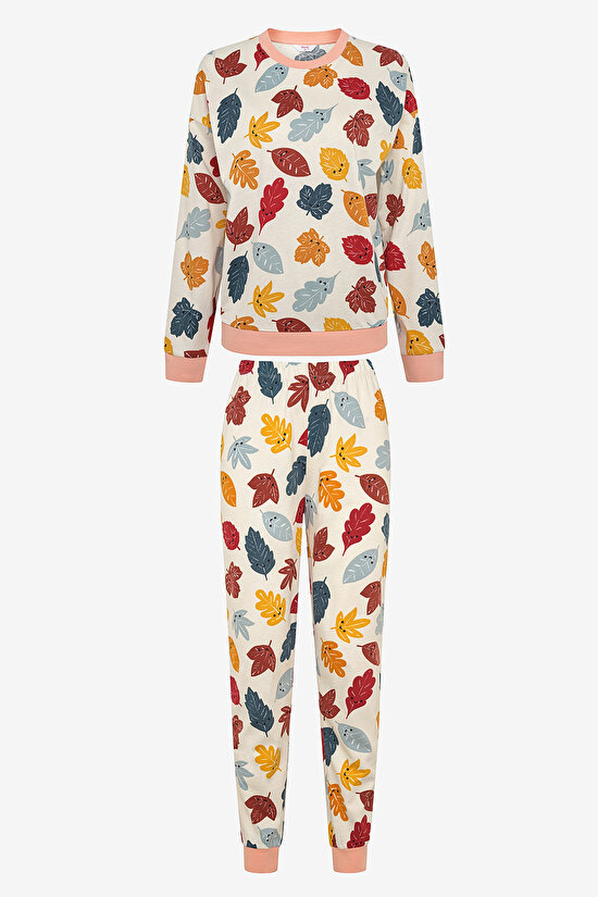 Leaf White Pant PJ Set - 5