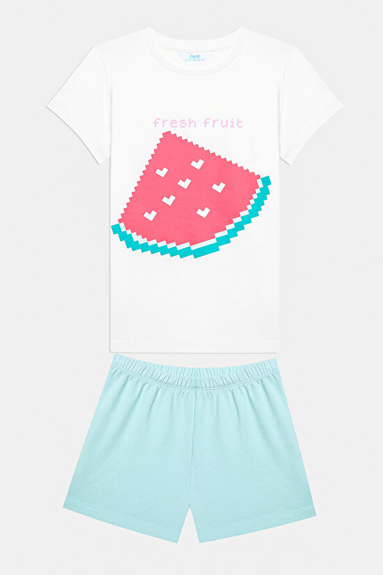 Kız Çocuk Watermelon Çok Renkli 2li Pijama Takımı - 3
