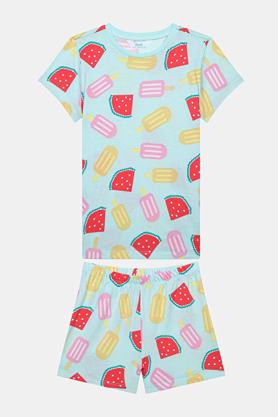Kız Çocuk Watermelon Çok Renkli 2li Pijama Takımı - 6