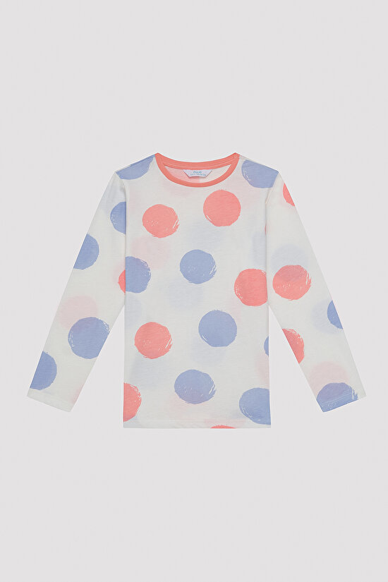Kız Çocuk Big Dot Çok Renkli 2li Pijama Takımı - 6
