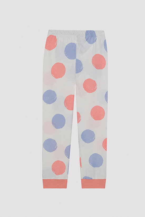 Kız Çocuk Big Dot Çok Renkli 2li Pijama Takımı - 7