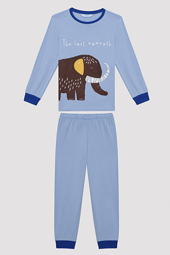Erkek Çocuk Mamut Desenli Çok Renkli 2li Pijama Takımı - 2
