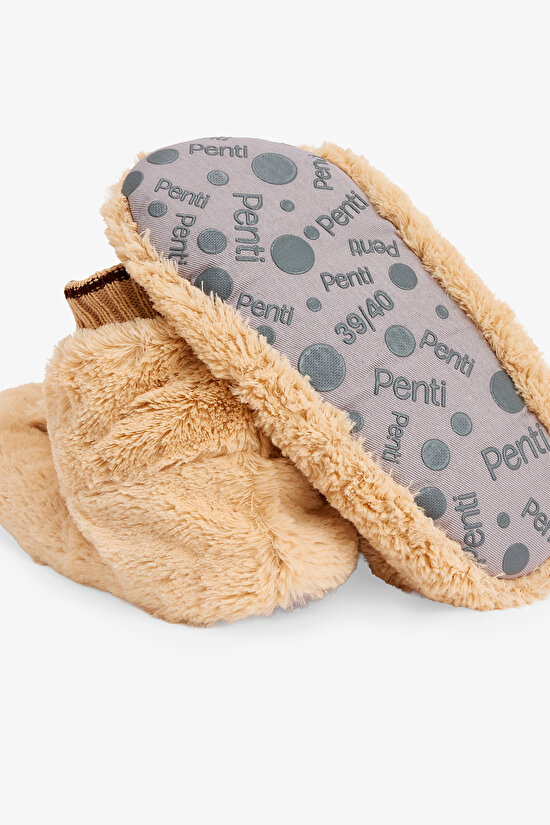 Bej I Am Star Nakışlı Ev Patiği - 4