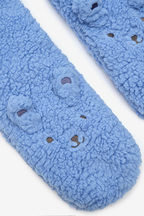 Fluffy Bear Mavi Soket Çorap - 3