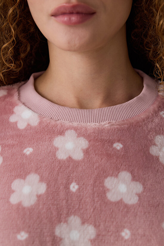 Pembe Pretty Daisies Çiçekli Bisiklet Yaka Uzun Kollu Pijama Takımı Pembe Pretty Daisies Çiçekli Bisiklet Yaka Uzun Kollu Pijama Takımı - 4