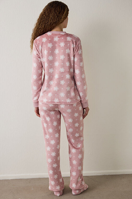 Pembe Pretty Daisies Çiçekli Bisiklet Yaka Uzun Kollu Pijama Takımı Pembe Pretty Daisies Çiçekli Bisiklet Yaka Uzun Kollu Pijama Takımı - 6