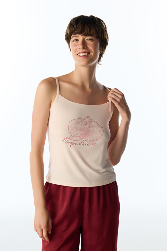 Orquidea Çiçekli Pantolon Pijama Takımı - 1