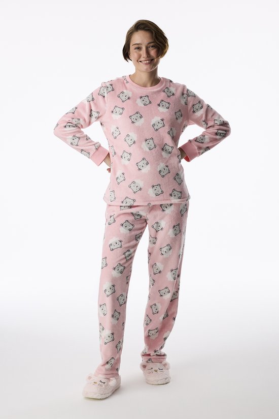 CUTE CAT FLUFFY LS PANT S, L, PK32 PEMBE