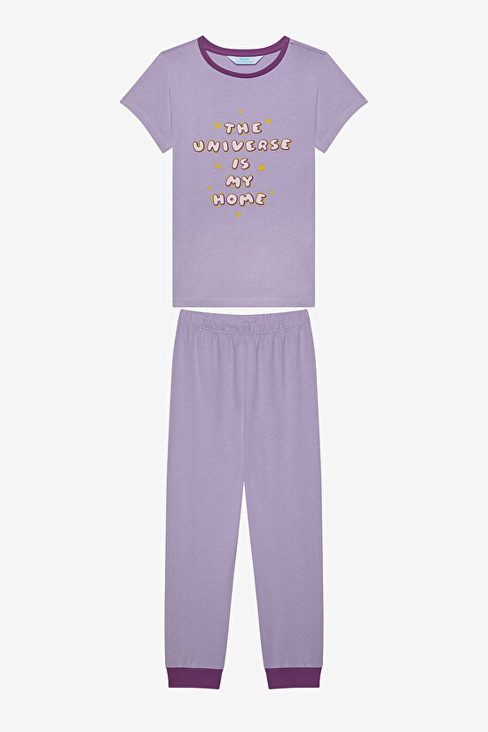 Kız Çocuk Universe Pamuklu 2li Çok Renkli Pijama Takımı - 5