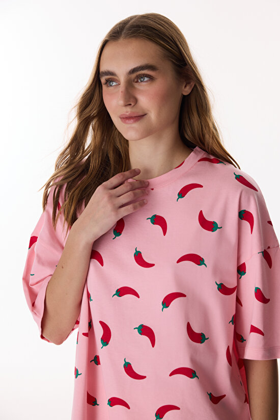 Pembe Chill Days Şortlu Pijama Takımı - 2