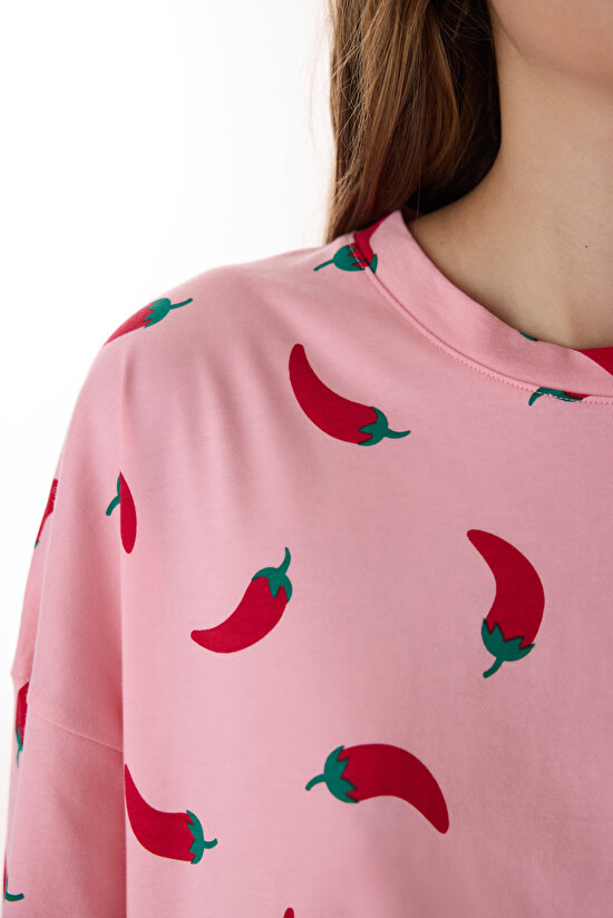 Pembe Chill Days Şortlu Pijama Takımı - 4