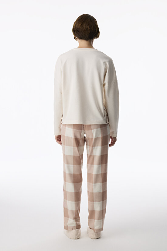 Ecru Quinn Long Sleeve Pyjama Top - 3