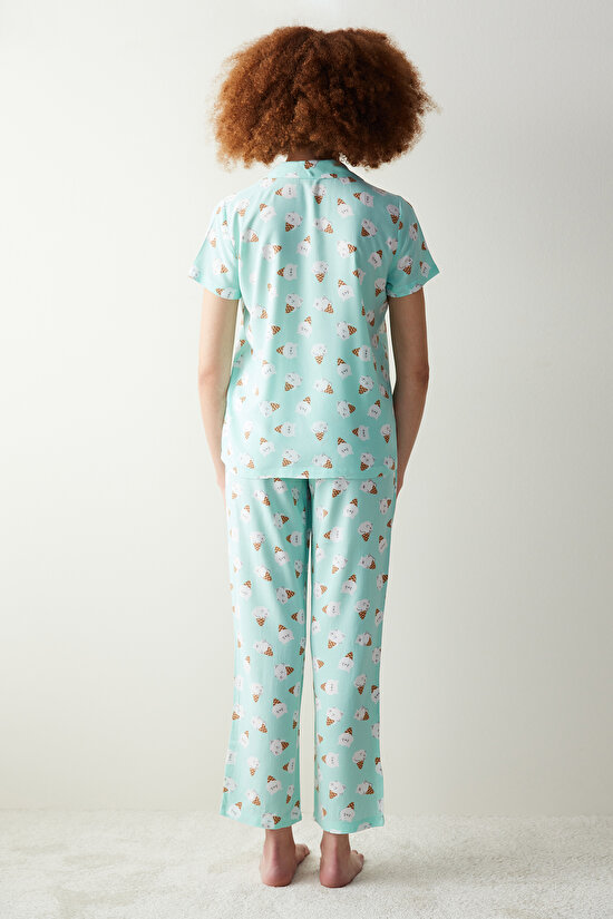 İce Cream Short Sleeve Shirt Pants Pyjamas Set - 5