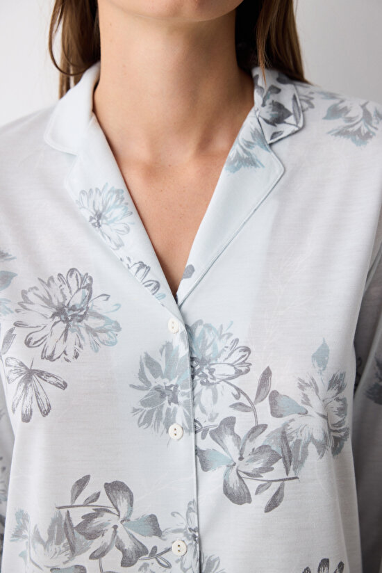 Camille Gömlek Pantolon Gri Pijama Takımı - 4