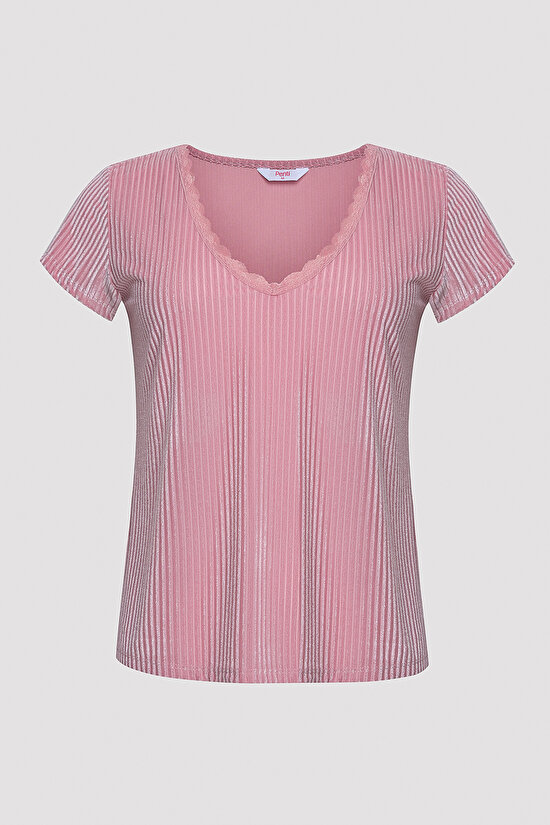 Aurora Velvet Pink T-shirt PJ Top - 6
