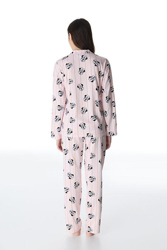 Pearl Pink Licensed Minnie Shirt & Pants Pajama Set - 4
