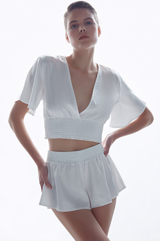 Bridal Charming Satin Şort Pijama Takımı - 1