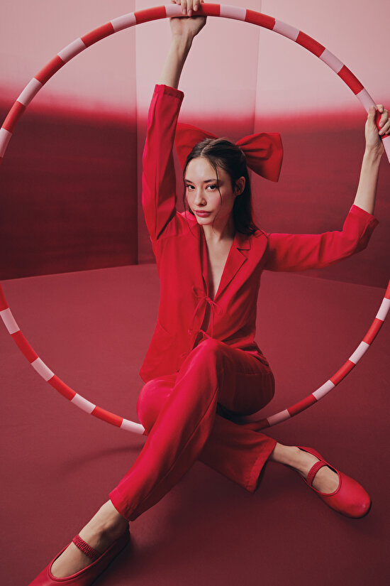 Red Bella Satin Shirt & Pants Pajama Set