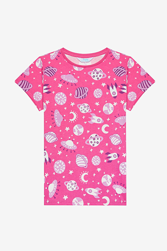 Kız Çocuk Blast Off Pamuklu 2li Çok Renkli Pijama Takımı - 6