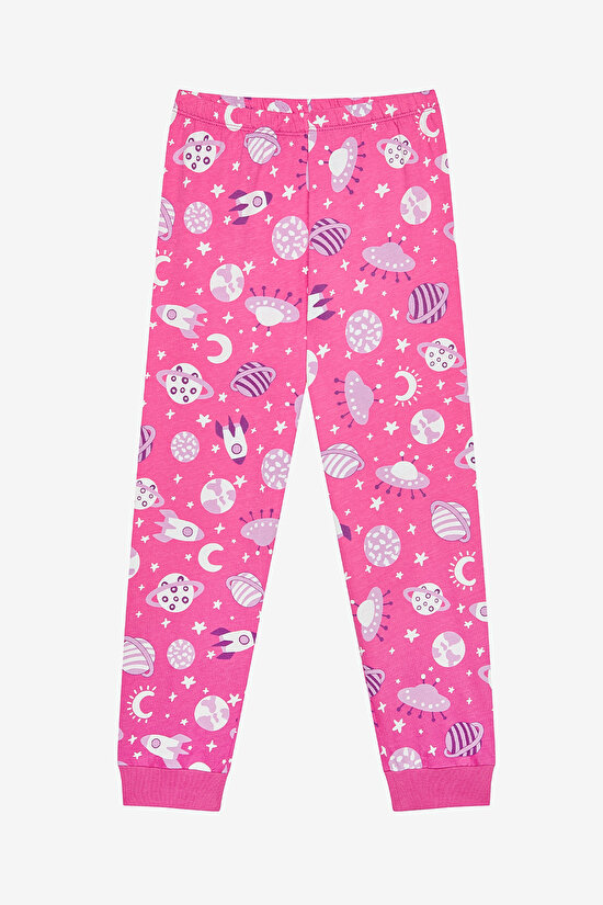 Kız Çocuk Blast Off Pamuklu 2li Çok Renkli Pijama Takımı - 7