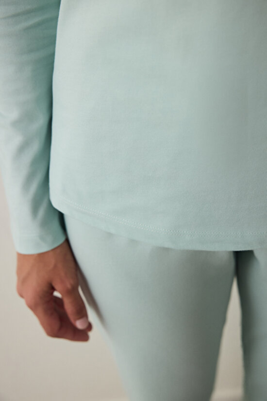 Mint Ent Scarf Crew Neck Long Sleeve Slogan Printed Pajama Set Mint Ent Scarf Crew Neck Long Sleeve Slogan Printed Pajama Set - 5