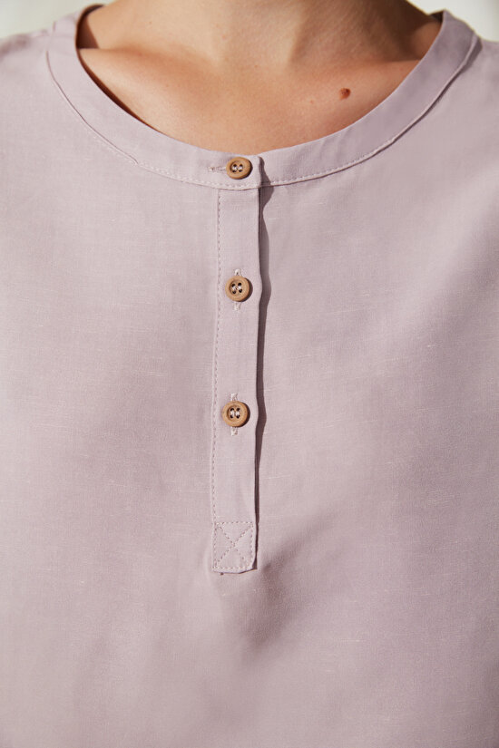 Brea Lilac Linen Tshirt PJ Top - 2