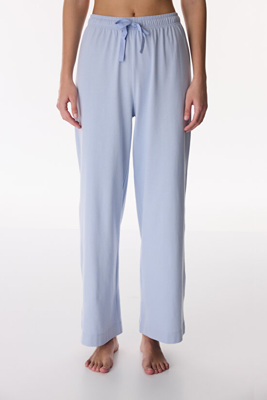 Blue Cozy Club Solid Pants Pajama Bottom - 1