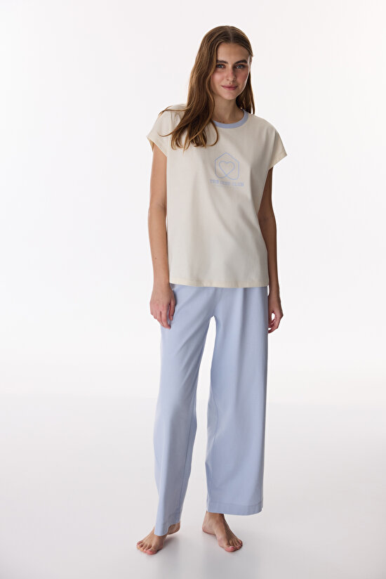 Blue Cozy Club Solid Pants Pajama Bottom - 3