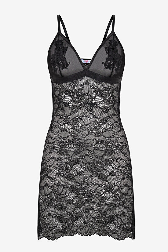 Belle Lacey Siyah Elbise - 7