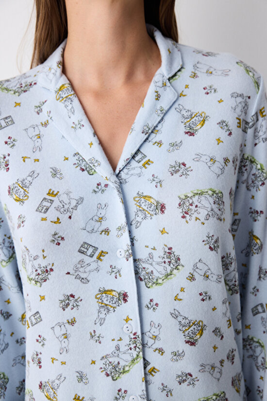 Lazy Weekend Light Blue Shirt Pant PJ Set Lazy Weekend Light Blue Shirt Pant PJ Set - 4