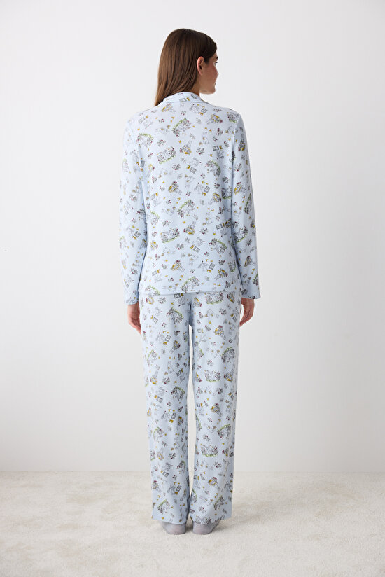Lazy Weekend Light Blue Shirt Pant PJ Set Lazy Weekend Light Blue Shirt Pant PJ Set - 5