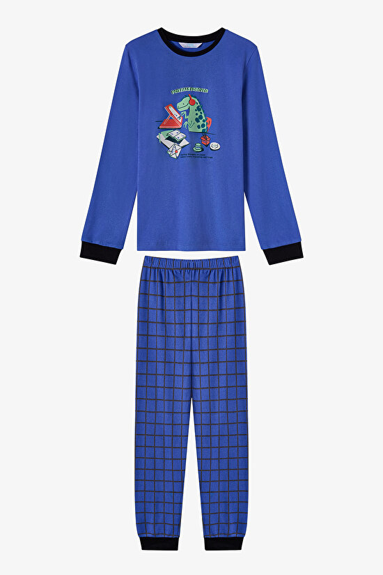 Erkek Çocuk Saks Pen Pals Uzun Kollu Pijama Takımı - 1