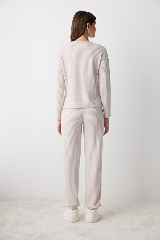 Alia Light Gri Sweatshirt Pijama Üstü - 5