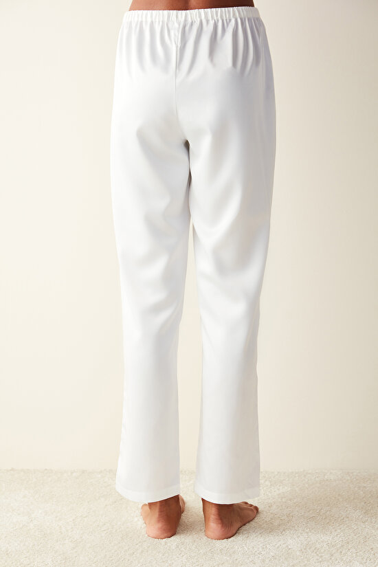Bridal Saten Pantolon Kırık Beyaz Pijama Altı - 5