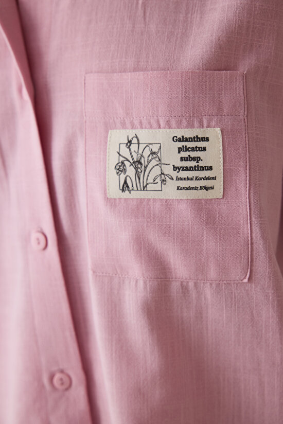 Lilac Slogan Printed Shirt Collar Short Sleeve Shorts Pajama Set - Inspired by Flora Lilac Slogan Printed Shirt Collar Short Sleeve Shorts Pajama Set - Inspired by Flora - 4