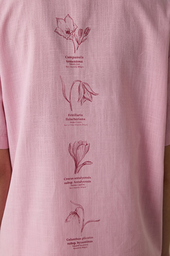 Lilac Slogan Printed Shirt Collar Short Sleeve Shorts Pajama Set - Inspired by Flora Lilac Slogan Printed Shirt Collar Short Sleeve Shorts Pajama Set - Inspired by Flora - 5