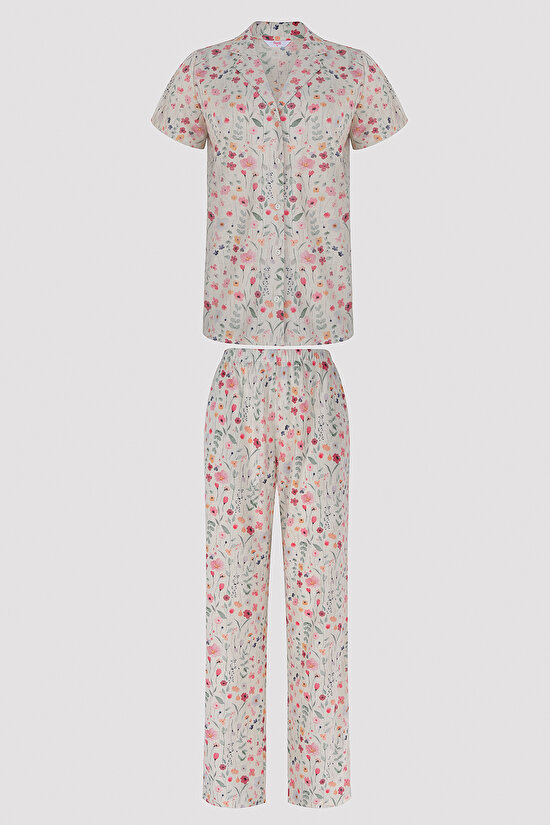 Spring Flowers Shirt Pant PJ Set - 6