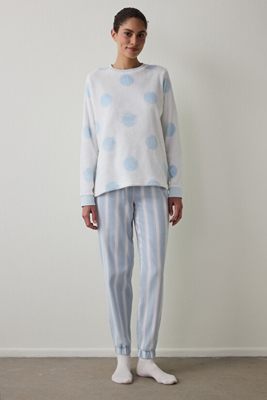 Gardenya Magic Polka Dot Crew Neck Pajama Top - 3