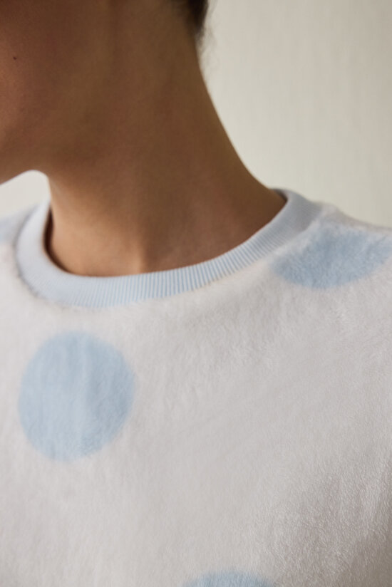 Gardenya Magic Polka Dot Crew Neck Pajama Top - 4